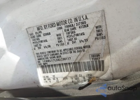 1999 Ford Expedition Eddie Bauer/Xlt из США, поврежденный, VIN 1FMRU17L3XLC00117